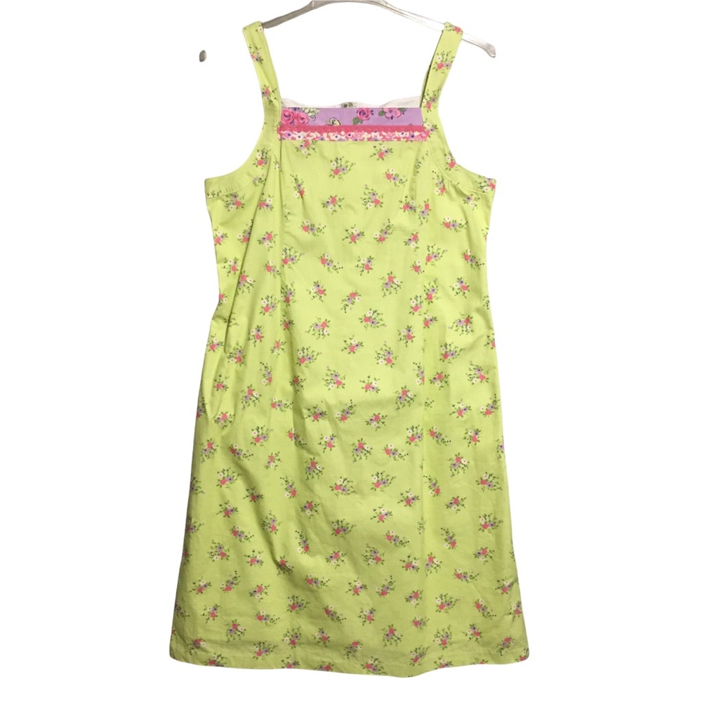 Hanna Andersson Floral Milkmaid Sundress - Green/Pink Ditsy Floral - Size 16